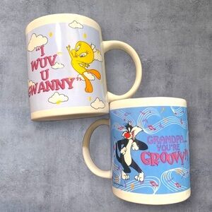 1990s Looney Tunes Tweety and Sylvester Coffee Mugs Gifts